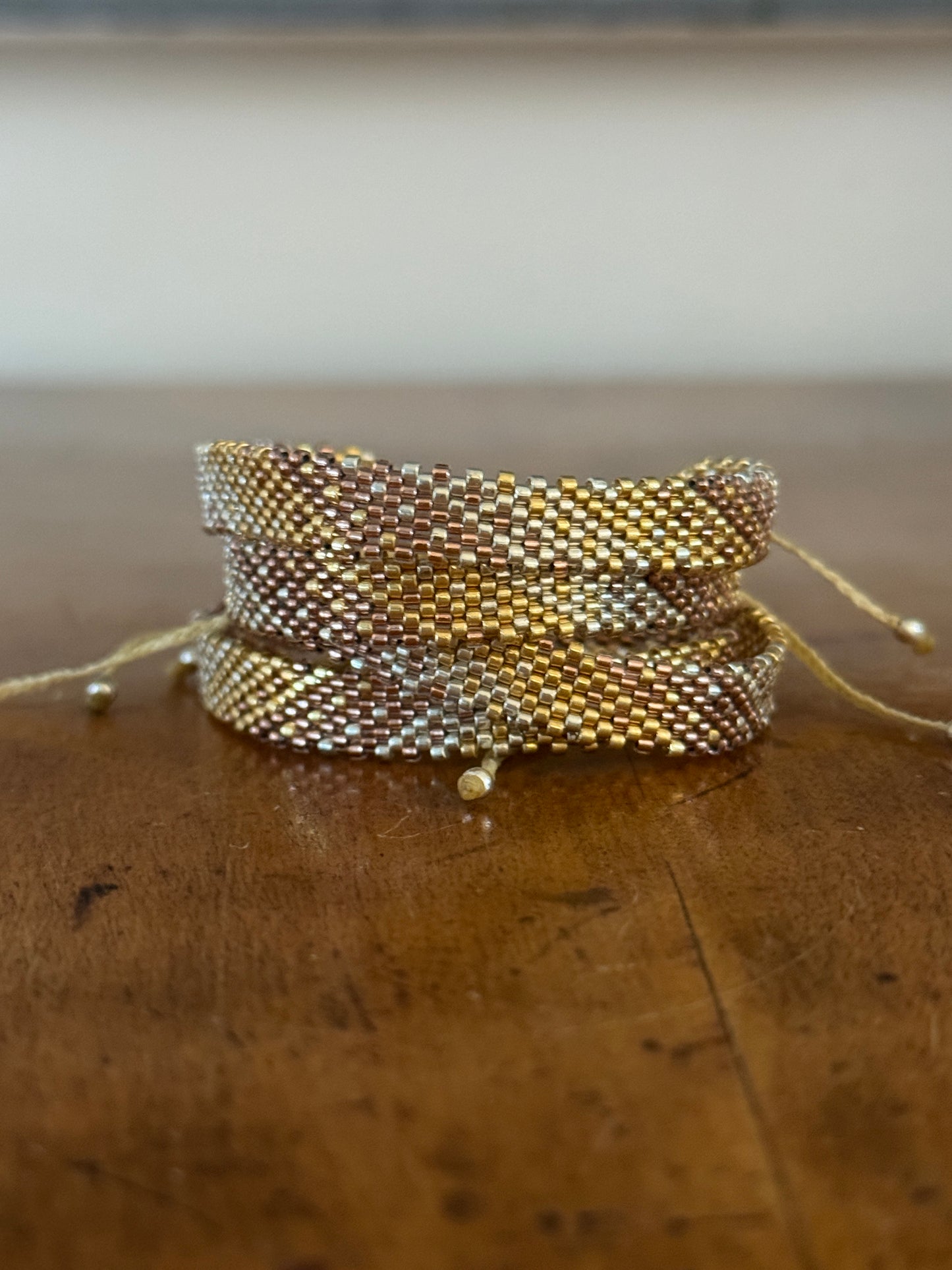 Ardeco Armband aus Miyuki-Perlen Roségold/Gold/Silber