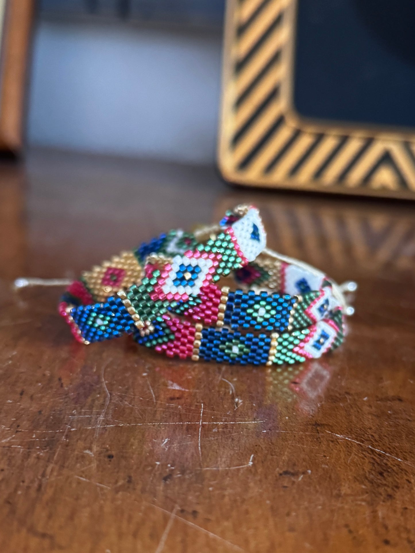 Ardeco Armband aus Miyuki-Perlen Bunt Ikat