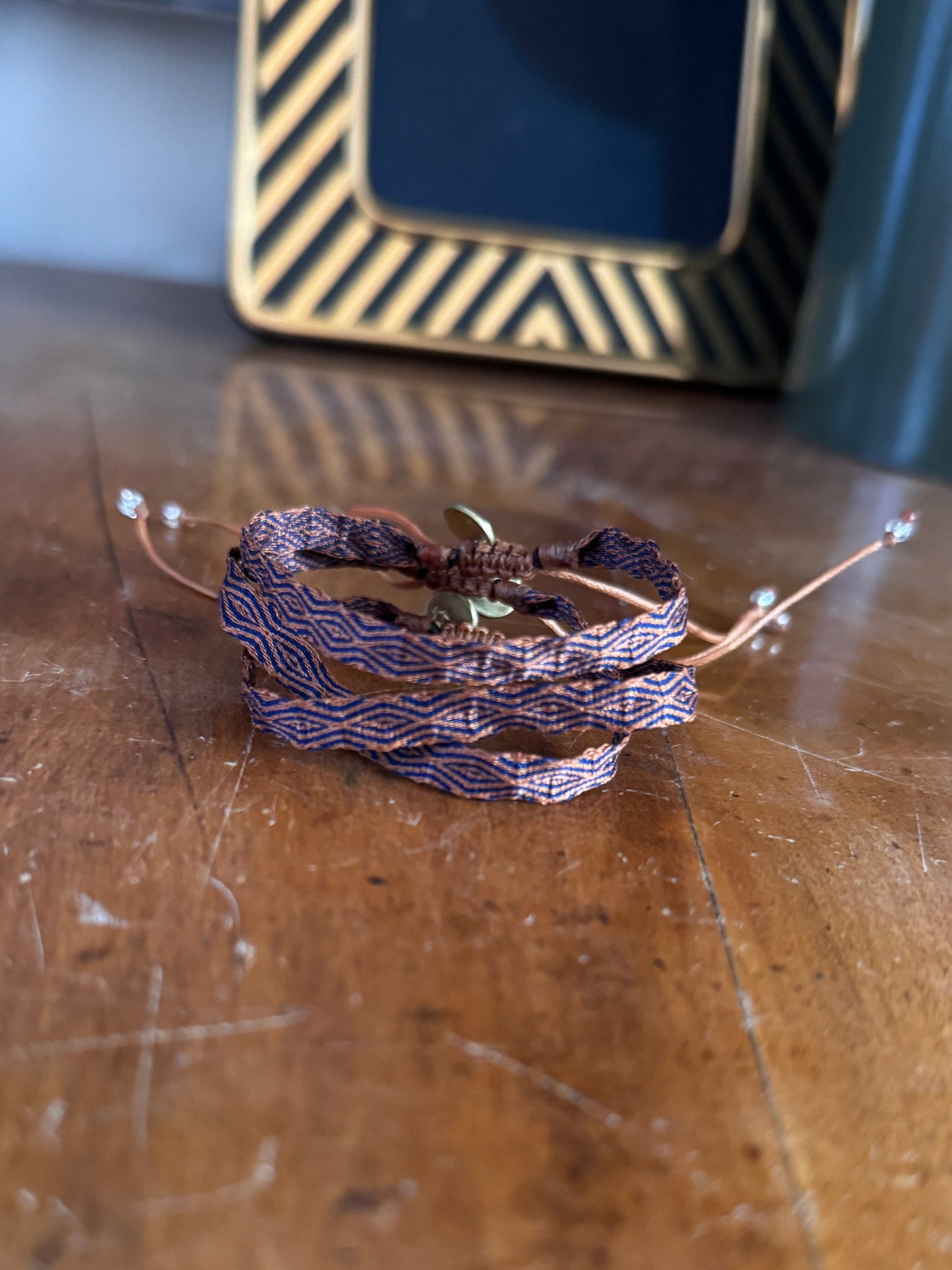 Ardeco Armband Stoff Choco/Blue