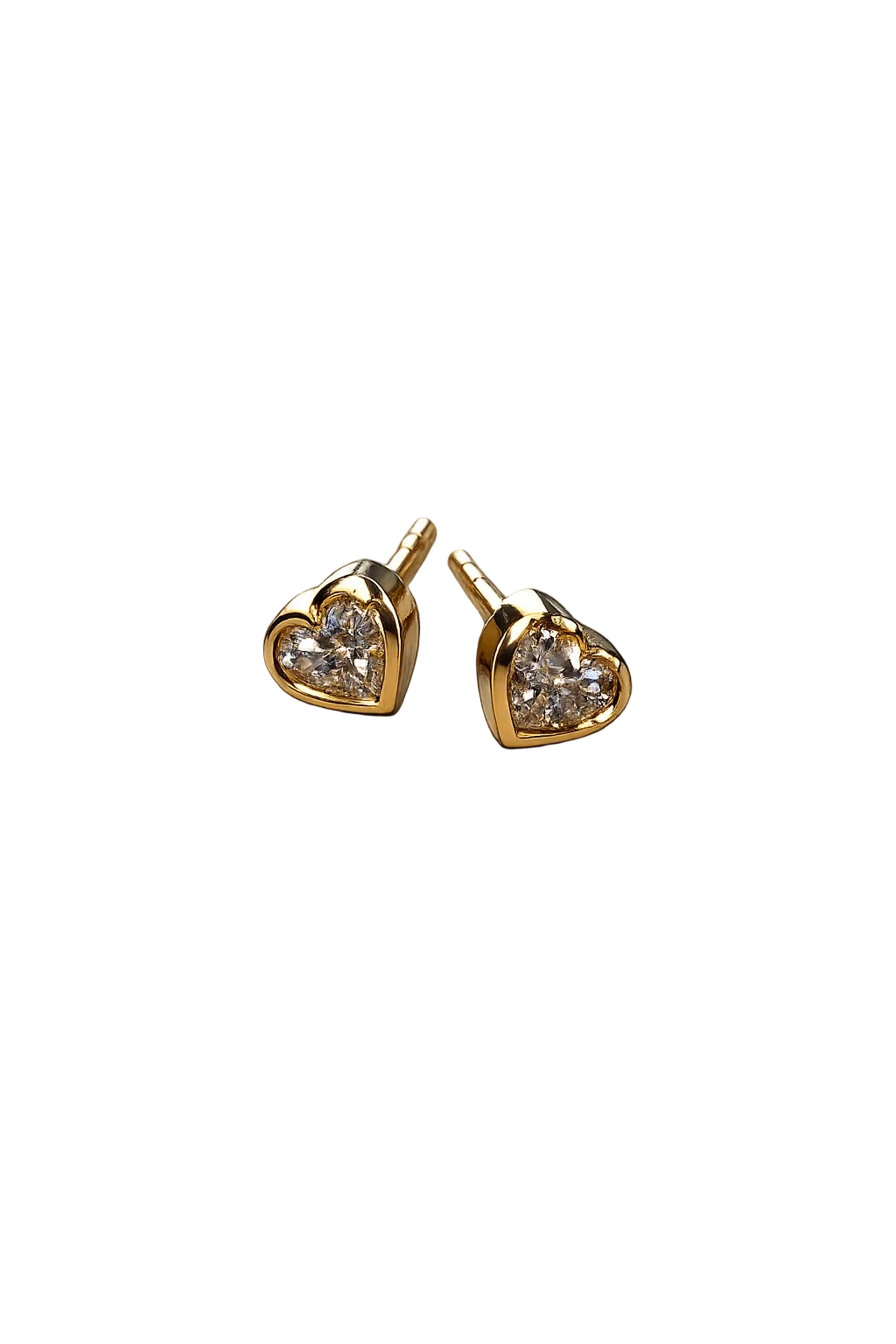 Ohrstecker Heart 18kt Gelbgold mit weißen Diamanten (0,52 ct) – H/VS