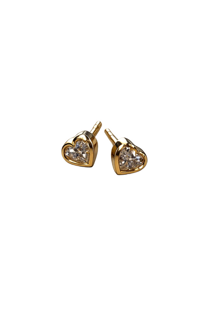 Ohrstecker Heart 18kt Gelbgold mit weißen Diamanten (0,52 ct) – H/VS