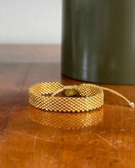 Ardeco Armband aus Miyuki-Perlen Gold uni