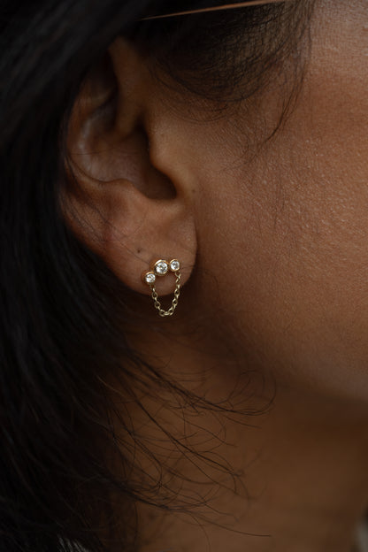 Ohrstecker Triple Chain